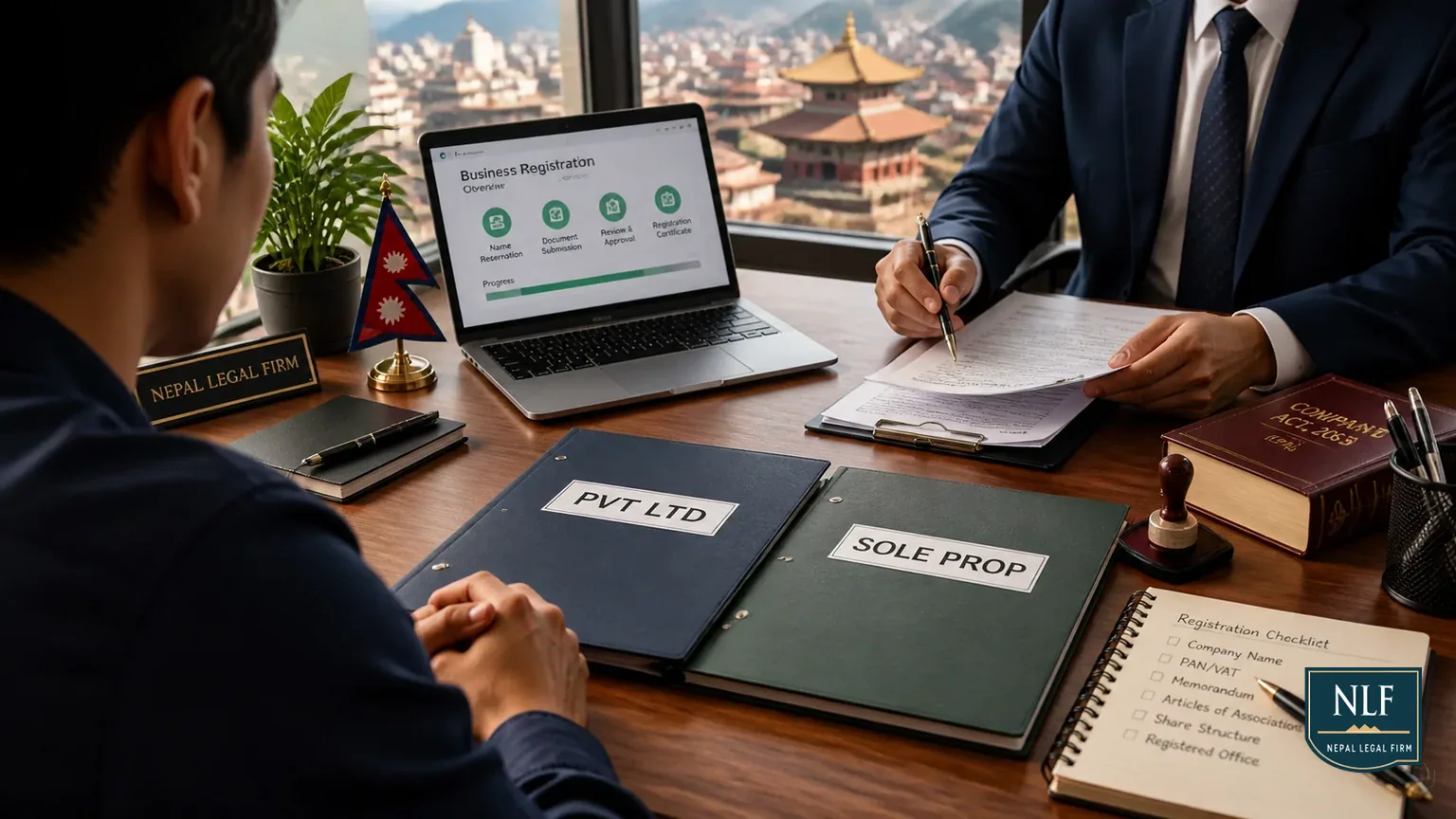 Company Registration in Nepal 2025: Pvt Ltd vs. Sole Proprietorship Guide - Nepal Legal Firm cover image for a legal guide about Company Registration, Startup Law, Pvt Ltd vs Sole Prop.