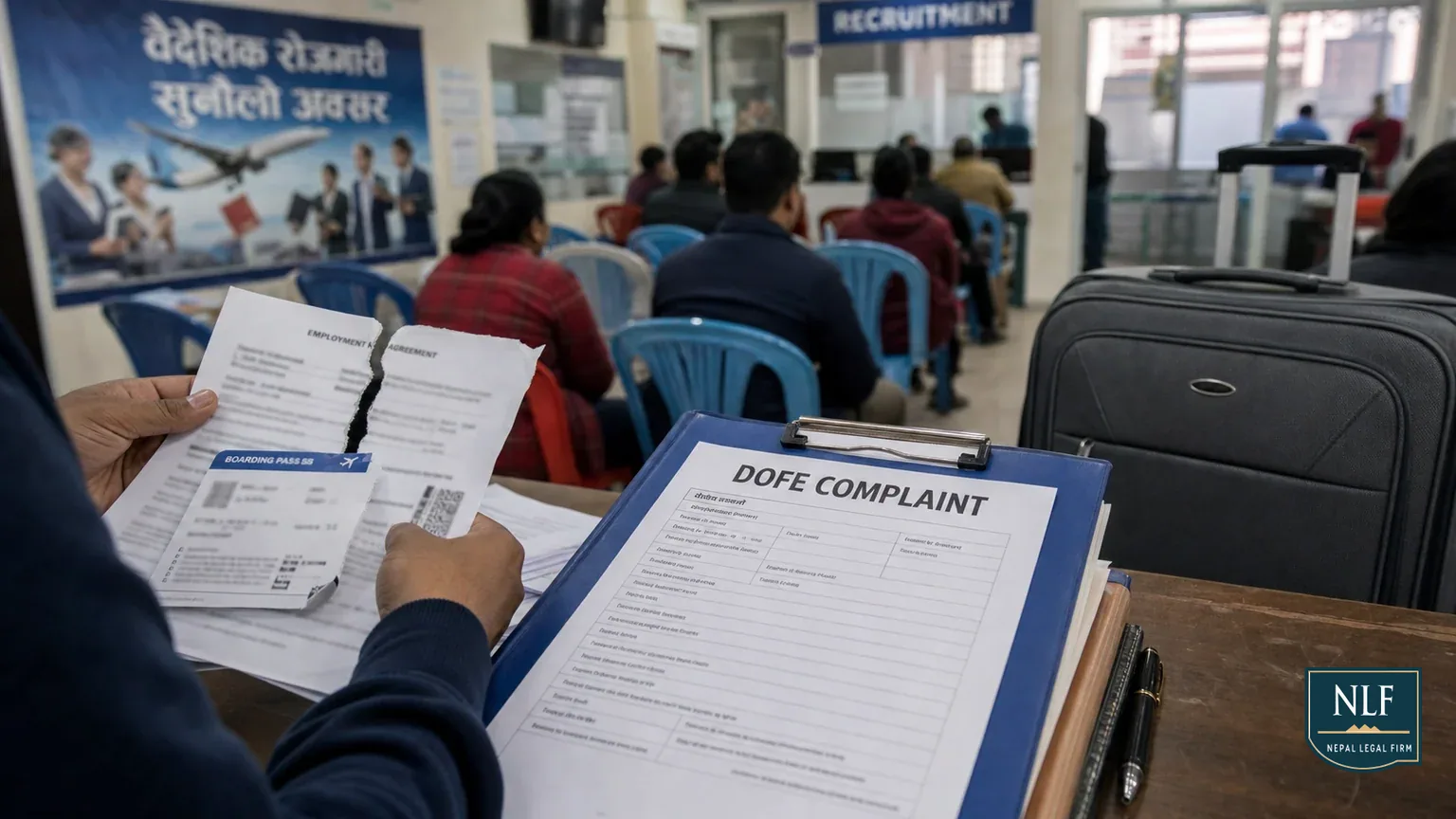 Foreign Employment Fraud in Nepal: How to File a Complaint & Get Justice (2025) - Nepal Legal Firm cover image for a legal guide about Foreign Employment, Manpower Fraud, DOFE.