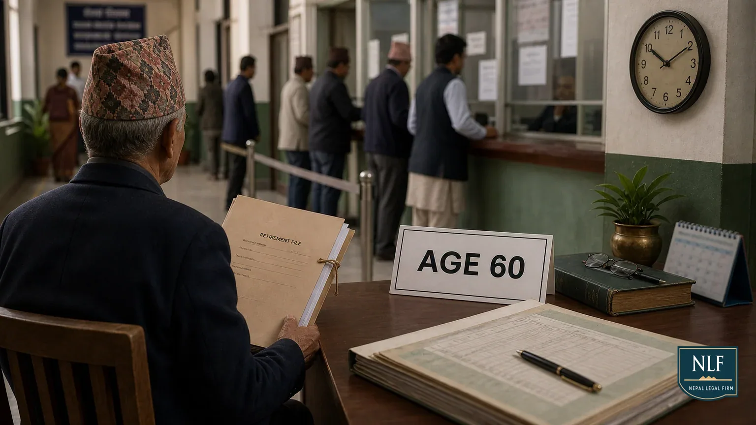 Retirement Age Increased to 60 in Nepal: 2025 Law Update - Nepal Legal Firm cover image for a legal guide about retirement age nepal, labor law nepal 2025, pension fund nepal.