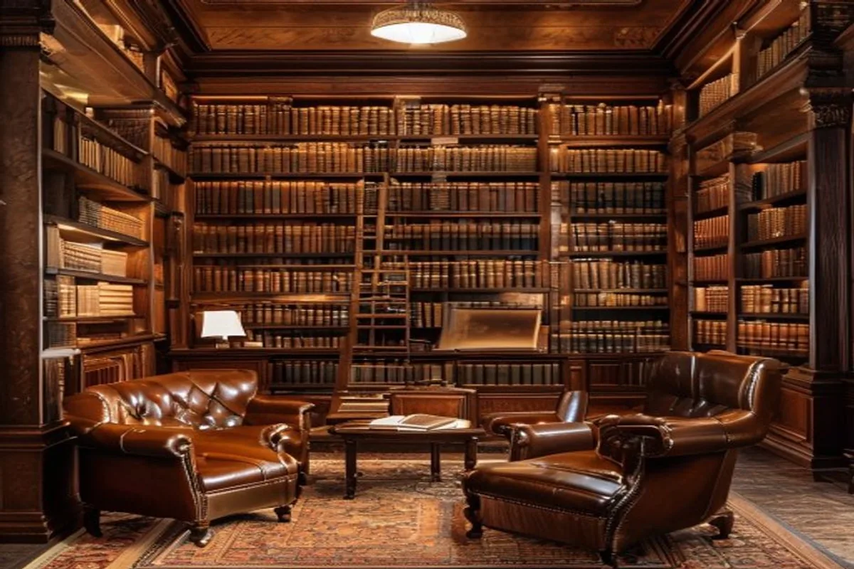 Law library with legal books and reading chairs at Nepal Legal Firm
